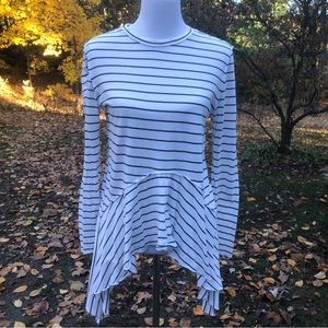 bp Handkerchief Hem Striped Top